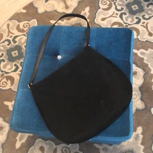 Black suede Ferragamo handbag